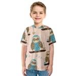 Seamless Pattern Owls Dream Cute Style Pajama Fabric Kids  Sport Mesh T-Shirt