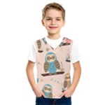 Seamless Pattern Owls Dream Cute Style Pajama Fabric Kids  Basketball Tank Top