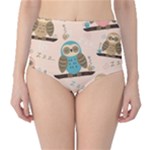 Seamless Pattern Owls Dream Cute Style Pajama Fabric Classic High-Waist Bikini Bottoms