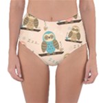 Seamless Pattern Owls Dream Cute Style Pajama Fabric Reversible High-Waist Bikini Bottoms