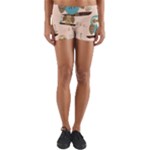 Seamless Pattern Owls Dream Cute Style Pajama Fabric Yoga Shorts