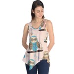 Seamless Pattern Owls Dream Cute Style Pajama Fabric Sleeveless Tunic