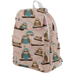 Seamless Pattern Owls Dream Cute Style Pajama Fabric Top Flap Backpack