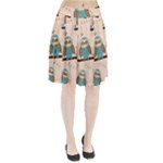 Seamless Pattern Owls Dream Cute Style Pajama Fabric Pleated Skirt