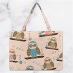 Seamless Pattern Owls Dream Cute Style Pajama Fabric Medium Tote Bag
