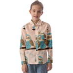 Seamless Pattern Owls Dream Cute Style Pajama Fabric Kids  Long Sleeve Shirt