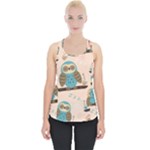 Seamless Pattern Owls Dream Cute Style Pajama Fabric Piece Up Tank Top