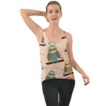 Seamless Pattern Owls Dream Cute Style Pajama Fabric Chiffon Cami