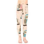 Seamless Pattern Owls Dream Cute Style Pajama Fabric Kids  Leggings