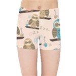 Seamless Pattern Owls Dream Cute Style Pajama Fabric Kids  Sports Shorts