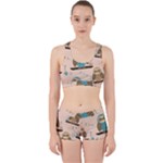 Seamless Pattern Owls Dream Cute Style Pajama Fabric Work It Out Gym Set
