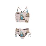 Seamless Pattern Owls Dream Cute Style Pajama Fabric Girls  Tankini Swimsuit