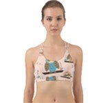Seamless Pattern Owls Dream Cute Style Pajama Fabric Back Web Sports Bra