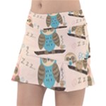 Seamless Pattern Owls Dream Cute Style Pajama Fabric Classic Tennis Skirt