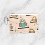 Seamless Pattern Owls Dream Cute Style Pajama Fabric Canvas Cosmetic Bag (Small)