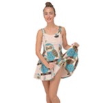 Seamless Pattern Owls Dream Cute Style Pajama Fabric Inside Out Casual Dress