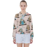 Seamless Pattern Owls Dream Cute Style Pajama Fabric Women s Tie Up Sweat