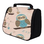 Seamless Pattern Owls Dream Cute Style Pajama Fabric Full Print Travel Pouch (Small)