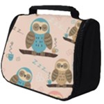 Seamless Pattern Owls Dream Cute Style Pajama Fabric Full Print Travel Pouch (Big)
