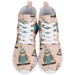 Seamless Pattern Owls Dream Cute Style Pajama Fabric Women s Lightweight High Top Sneakers