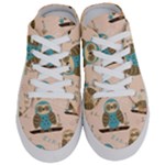 Seamless Pattern Owls Dream Cute Style Pajama Fabric Half Slippers