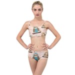 Seamless Pattern Owls Dream Cute Style Pajama Fabric Layered Top Bikini Set