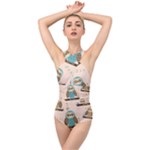 Seamless Pattern Owls Dream Cute Style Pajama Fabric Cross Front Low Back Swimsuit