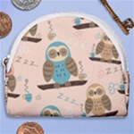 Seamless Pattern Owls Dream Cute Style Pajama Fabric Horseshoe Style Canvas Pouch