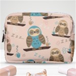 Seamless Pattern Owls Dream Cute Style Pajama Fabric Make Up Pouch (Medium)