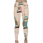 Seamless Pattern Owls Dream Cute Style Pajama Fabric Lightweight Velour Classic Yoga Leggings
