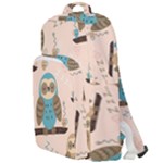 Seamless Pattern Owls Dream Cute Style Pajama Fabric Double Compartment Backpack