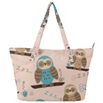 Seamless Pattern Owls Dream Cute Style Pajama Fabric Full Print Shoulder Bag