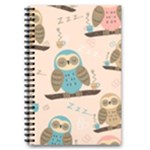 Seamless Pattern Owls Dream Cute Style Pajama Fabric 5.5  x 8.5  Notebook