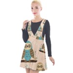 Seamless Pattern Owls Dream Cute Style Pajama Fabric Plunge Pinafore Velour Dress