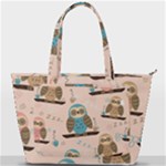 Seamless Pattern Owls Dream Cute Style Pajama Fabric Back Pocket Shoulder Bag 