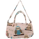 Seamless Pattern Owls Dream Cute Style Pajama Fabric Removable Strap Handbag
