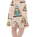 Seamless Pattern Owls Dream Cute Style Pajama Fabric Fishtail Chiffon Skirt