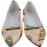Seamless Pattern Owls Dream Cute Style Pajama Fabric Women s Block Heels 