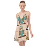 Seamless Pattern Owls Dream Cute Style Pajama Fabric Summer Time Chiffon Dress