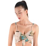 Seamless Pattern Owls Dream Cute Style Pajama Fabric Woven Tie Front Bralet