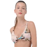 Seamless Pattern Owls Dream Cute Style Pajama Fabric Knot Up Bikini Top