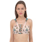 Seamless Pattern Owls Dream Cute Style Pajama Fabric Cage Up Bikini Top