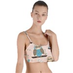Seamless Pattern Owls Dream Cute Style Pajama Fabric Layered Top Bikini Top 