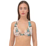 Seamless Pattern Owls Dream Cute Style Pajama Fabric Double Strap Halter Bikini Top