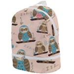 Seamless Pattern Owls Dream Cute Style Pajama Fabric Zip Bottom Backpack