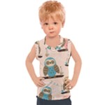 Seamless Pattern Owls Dream Cute Style Pajama Fabric Kids  Sport Tank Top