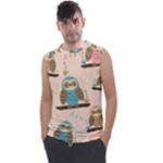 Seamless Pattern Owls Dream Cute Style Pajama Fabric Men s Regular Tank Top