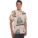 Seamless Pattern Owls Dream Cute Style Pajama Fabric Men s Polo T-Shirt