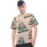 Seamless Pattern Owls Dream Cute Style Pajama Fabric Men s Sport Top