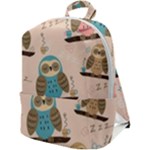 Seamless Pattern Owls Dream Cute Style Pajama Fabric Zip Up Backpack